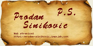 Prodan Šiniković vizit kartica